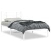 vidaXL Estructura cama sin colch&oacute;n con cabecero metal blanco 100x200cm