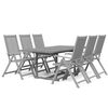 vidaXL Juego de comedor para jard&iacute;n 7 piezas madera maciza de acacia