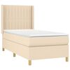 vidaXL Cama box spring con colch&oacute;n tela color crema 90x190 cm