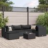 vidaXL Set de muebles de jardín y cojines 7 pzas ratán sintético negro