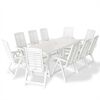 vidaXL Juego de comedor de jard&iacute;n 11 piezas pl&aacute;stico blanco