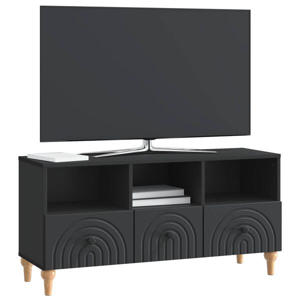 vidaXL Mueble de TV Negro 102 x 34,5 x 50 cm Madera de ingenier&iacute;a