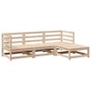 vidaXL Juego de sofás de jardín 4 pzas madera maciza de pino