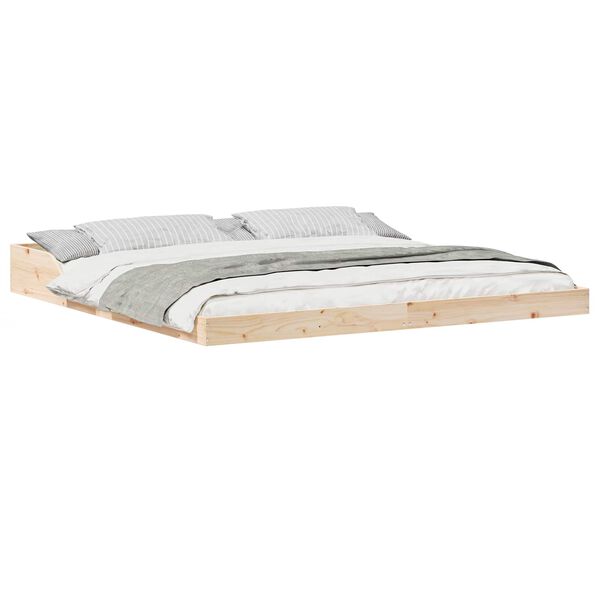 vidaXL Estructura de cama Marr&oacute;n 180 x 220 cm Madera de pino macizo