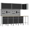 vidaXL Conjunto de armarios de trabajo con caj&oacute;n 12 uds. Negro y Gris