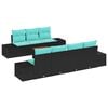 vidaXL Conjunto de sof&aacute;s de jard&iacute;n 8 uds. Negro rat&aacute;n sint&eacute;tico