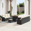 vidaXL Conjunto de sofá de jardín 10 pcs Negro ratán sintético
