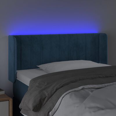 vidaXL Cabecero con LED de terciopelo azul oscuro 83x16x78/88 cm