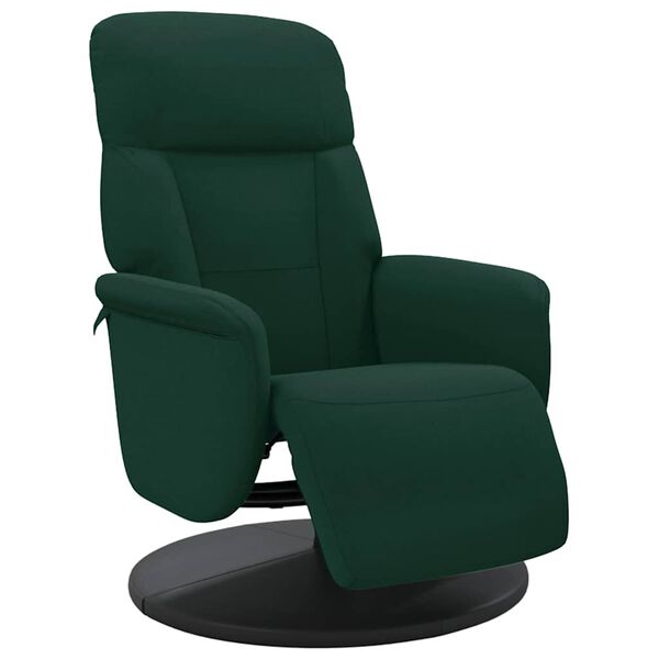 vidaXL Sill&oacute;n reclinable con reposapi&eacute;s terciopelo verde oscuro