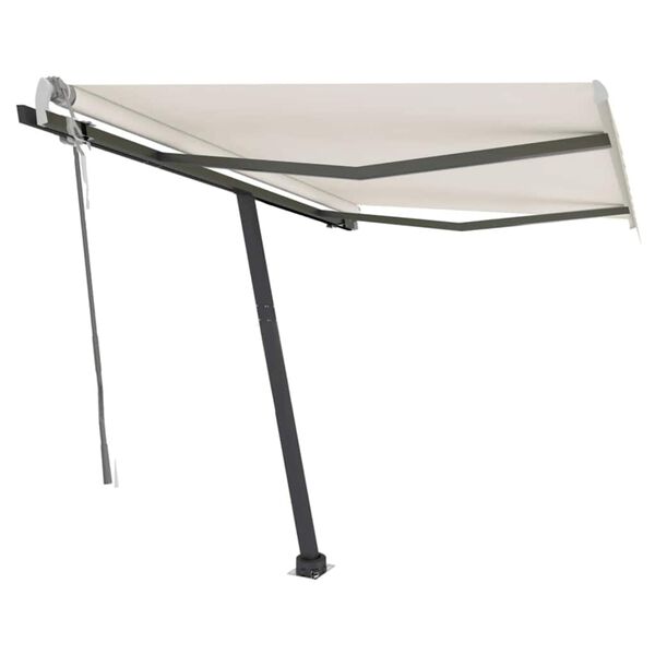 vidaXL Toldo de pie retr&aacute;ctil manual crema 350x250 cm