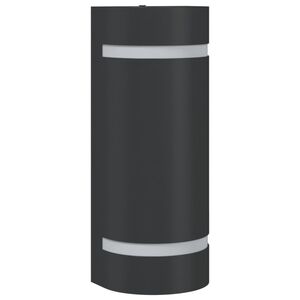 vidaXL L&aacute;mpara de pared de exterior aluminio fundido negro
