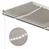 vidaXL Toldo autom&aacute;tico con LED sensor de viento crema 450x350 cm