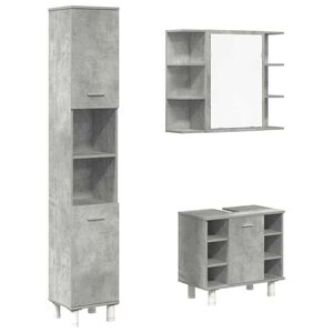 vidaXL Set muebles de ba&ntilde;o 2 piezas madera contrachapada gris hormig&oacute;n