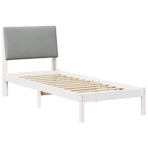 vidaXL Estructura de cama con cabecera y gris claro 80 x 200 cm