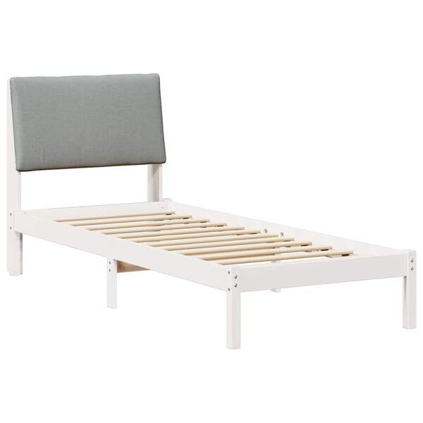 vidaXL Estructura de cama con cabecera y gris claro 80 x 200 cm