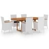 vidaXL Juego de comedor de jard&iacute;n 7 piezas rat&aacute;n sint&eacute;tico blanco