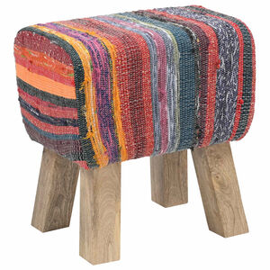 vidaXL Banco 40 x 30 x 45 cm Cuero Real Multicolor