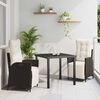vidaXL Conjunto de Comedor de Jard&iacute;n 3 pcs Marr&oacute;n rat&aacute;n sint&eacute;tico