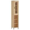 vidaXL Aparador de madera contrachapada roble Sonoma 34,5x34x180 cm