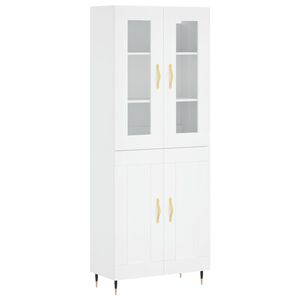 vidaXL Aparador alto madera contrachapada blanco 69,5x34x180 cm