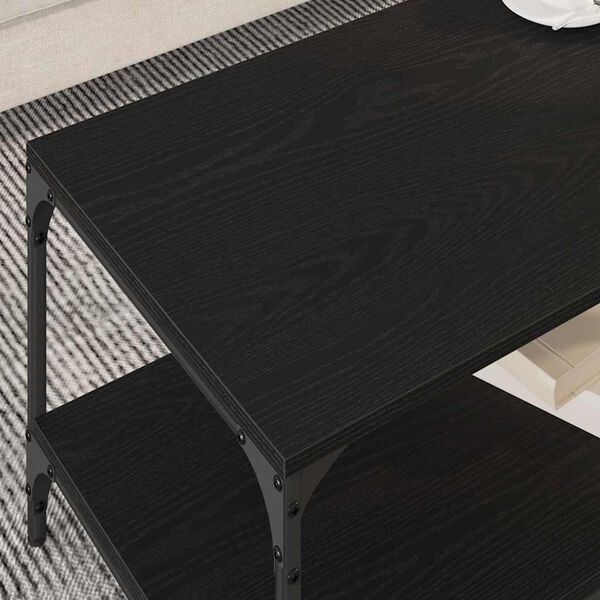 vidaXL Mesa de Caf&eacute; Roble Negro 81 x 50 x 40 cm Madera de ingenier&iacute;a