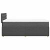 vidaXL Cama box spring con colch&oacute;n tela gris oscuro 90x190 cm