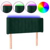 vidaXL Cabecero con LED de terciopelo verde oscuro 103x16x78/88 cm
