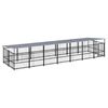 vidaXL Perrera de exterior con tejado acero 13,14 m&sup2;