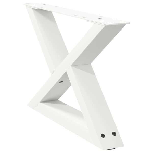 vidaXL Patas para mesa de centro (2 unidades), color blanco, 50 x (30-31,3) cm, acero