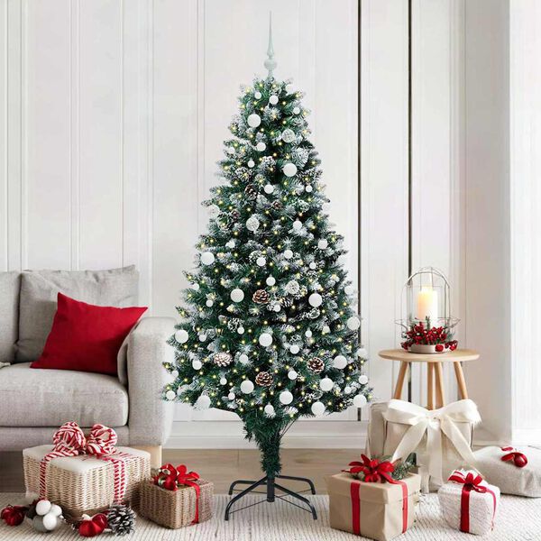 vidaXL Árbol de Navidad artificial Verde 180 cm PVC y Acero y Plástico