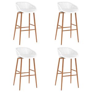 vidaXL Taburetes de bar 4 unidades blanco