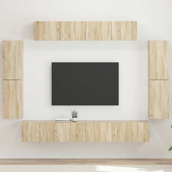 vidaXL Mueble de TV 8 pcs Roble Sonoma