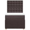 vidaXL Cama box spring con colch&oacute;n tela marr&oacute;n oscuro 90x200 cm