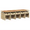 vidaXL Set comedor de jard&iacute;n 11 pzas con cojines rat&aacute;n sint&eacute;tico beige