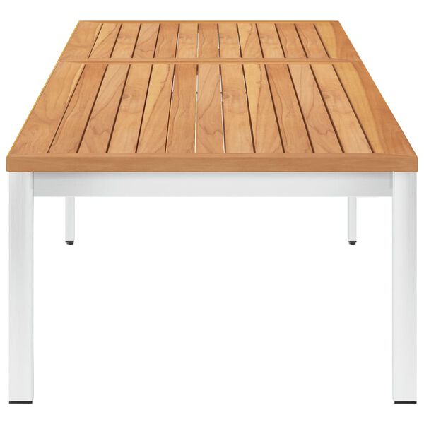 vidaXL Tumbona con coj&iacute;n madera maciza de teca y acero inoxidable