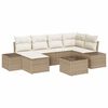 vidaXL Conjunto de sofá de jardín 7 pcs Beige y Crema ratán sintético