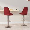 vidaXL Taburetes de cocina 2 unidades tela rojo tinto