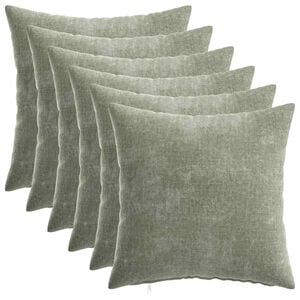 vidaXL Funda de almohada 6 uds. HEERLEN Verde 30 x 30 cm Tela Chenille