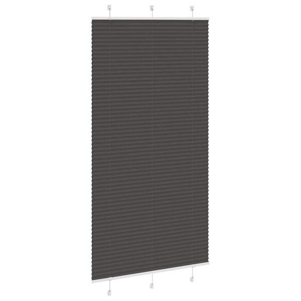 vidaXL Estor Plisado negro 105x200 cm Tela Ancho 104,4 cm Poliéster