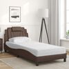 vidaXL Cama Viana con colch&oacute;n cuero sint&eacute;tico marr&oacute;n 90x190 cm