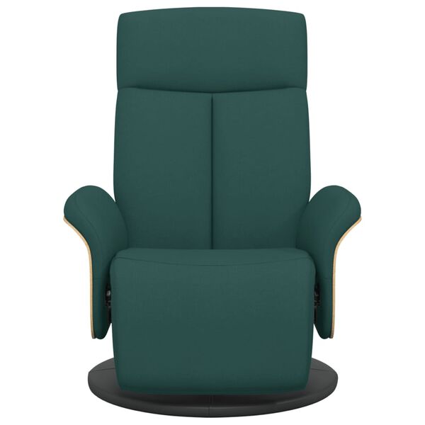 vidaXL Sill&oacute;n reclinable con reposapi&eacute;s tela verde oscuro