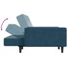 vidaXL Sof&aacute; cama de 2 plazas con taburete terciopelo azul
