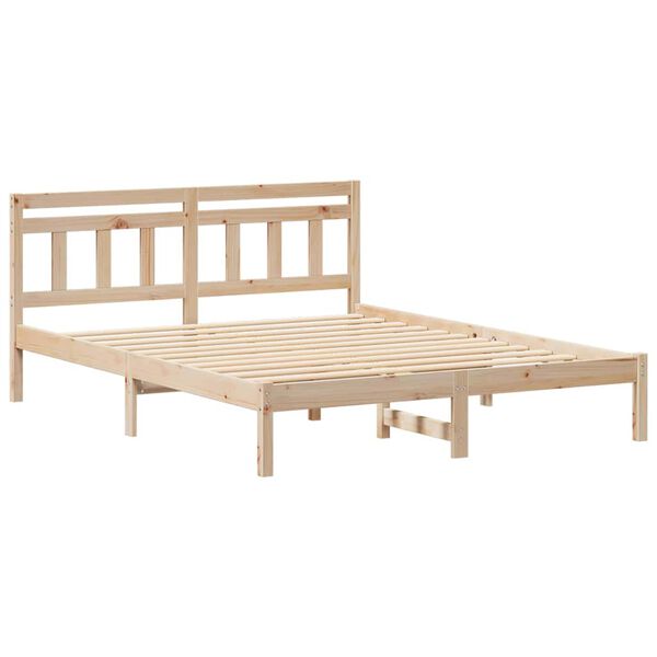 vidaXL Estructura de cama Marr&oacute;n 160 x 200 cm Madera de pino macizo