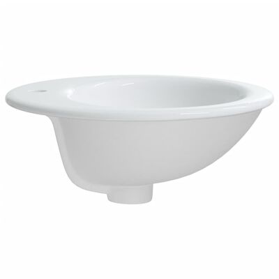 vidaXL Lavabo de baño ovalado cerámica blanco 52x46x20 cm