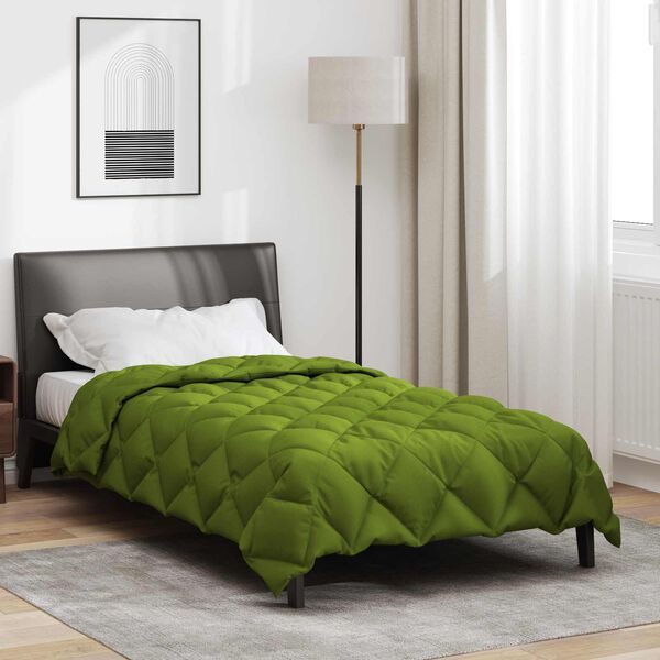 vidaXL Edred&oacute;n de Invierno Verde 220 x 155 cm Microfibra