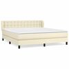 vidaXL Cama box spring con colch&oacute;n cuero sint&eacute;tico crema 160x200 cm