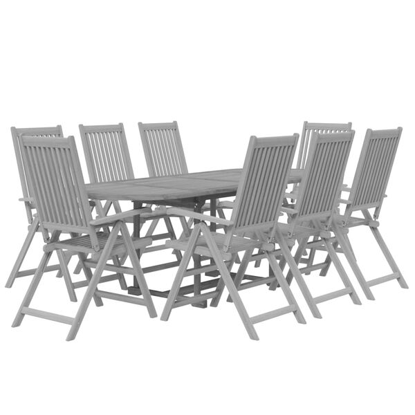 vidaXL Juego de comedor de jard&iacute;n 9 piezas madera maciza de acacia