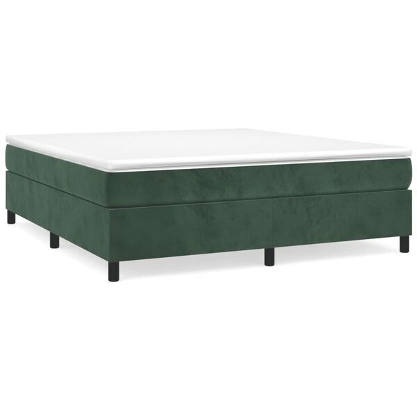 vidaXL Estructura Estructura de cama con somier terciopelo verde oscuro 160x200 cm