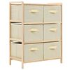 vidaXL Estanter&iacute;a de almacenaje 6 cestas de tela madera de cedro beige