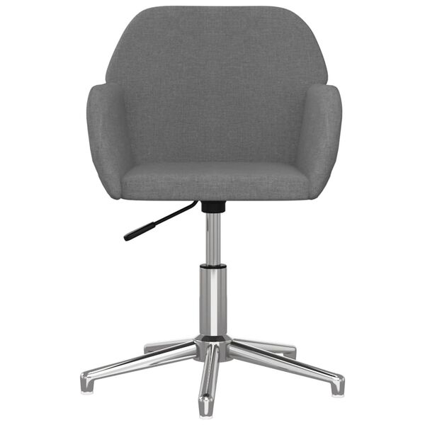 vidaXL Silla de oficina giratoria de tela gris claro